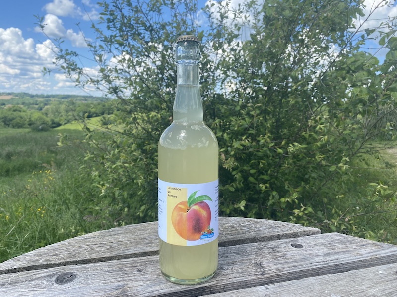boisson petillante de peche limonade fermentation naturelle cocktail sans alcool limonade sans pesticides ferme sinsac